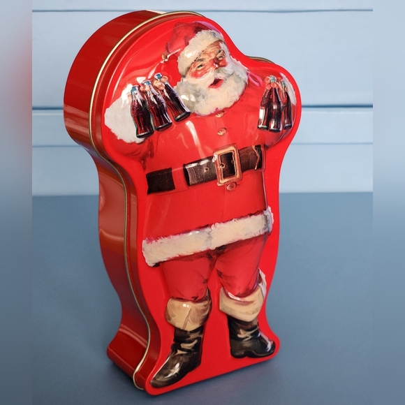 Vintage Coca Cola Santa Christmas Tin Box - Picture 1 of 4